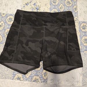 RBX Women's Black Camo Athletic Shorts